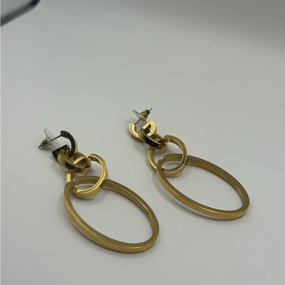 Rachel Zoe by Curateur triple hoop earrings 4 in 1 - Picture 2 of 8